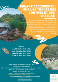 Affiche visite guidée balade loutres et castors