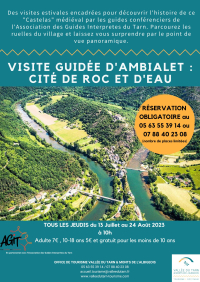 Affiche visite guidée Ambialet cité de roc et d'eau
